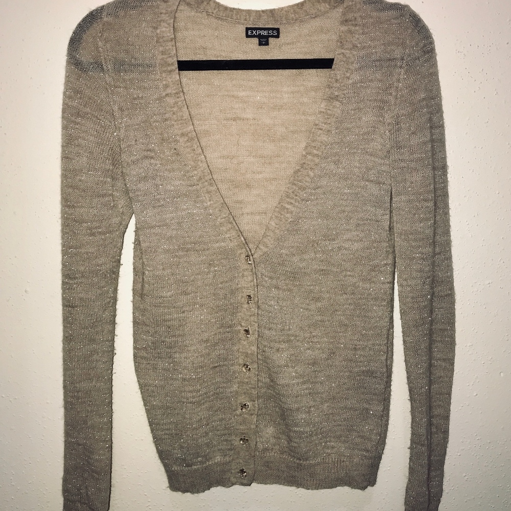 beige cardigan Botton down